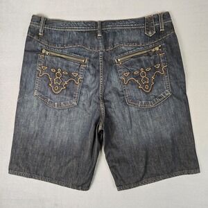 Antik Denim Jeans Shorts Mens 42 Zip Pockets‎ Embroidered Cotton Baggy Y2K